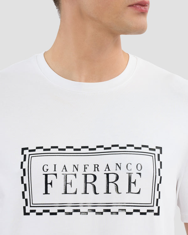 Gianfranco Ferre Logo Printed Front T-Shirt White