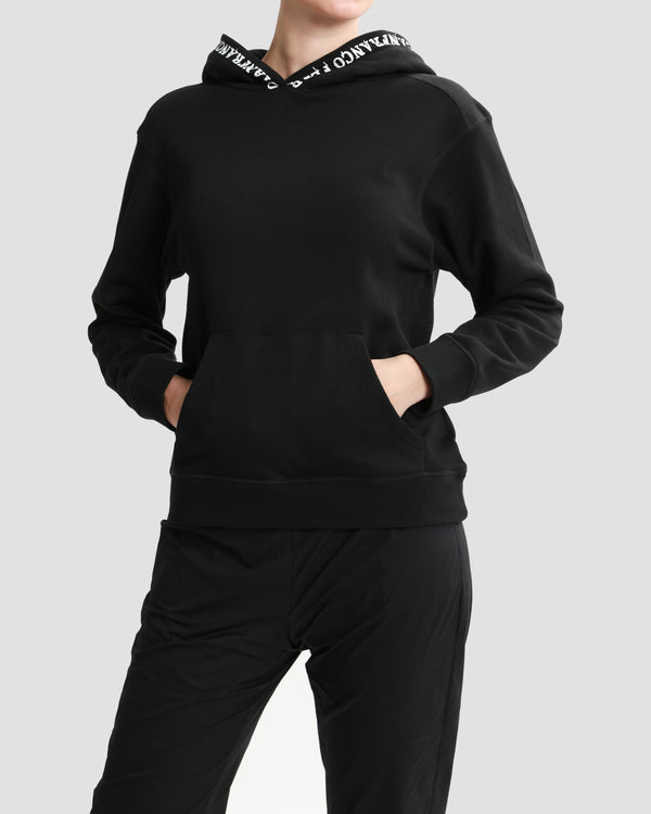 Gianfranco Ferre Logo Tape Hoodie Black