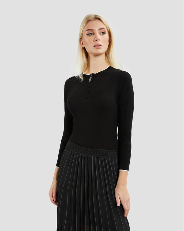 Gianfranco Ferre Logo Tape Jacquard Dress Black