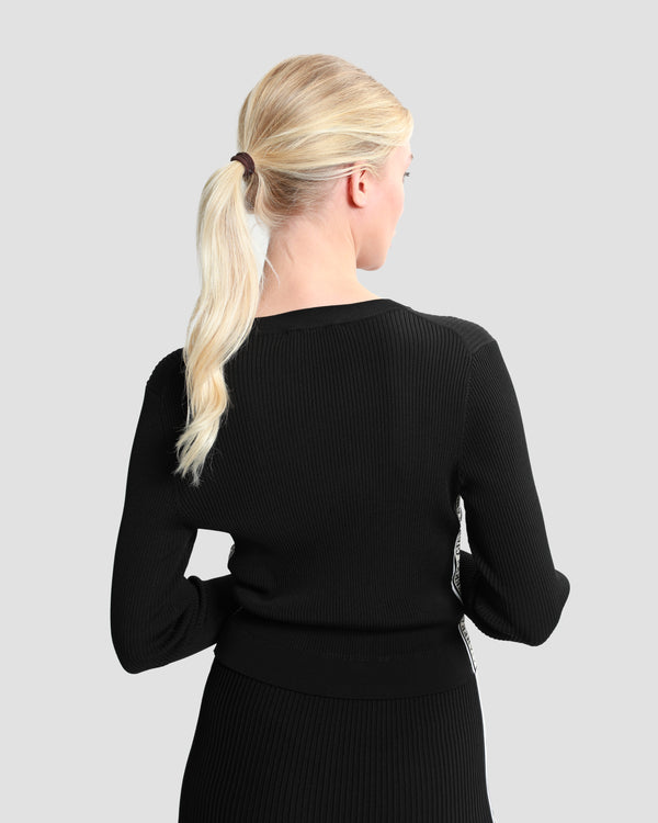 Gianfranco Ferre Logo Tape Knitted Top Black
