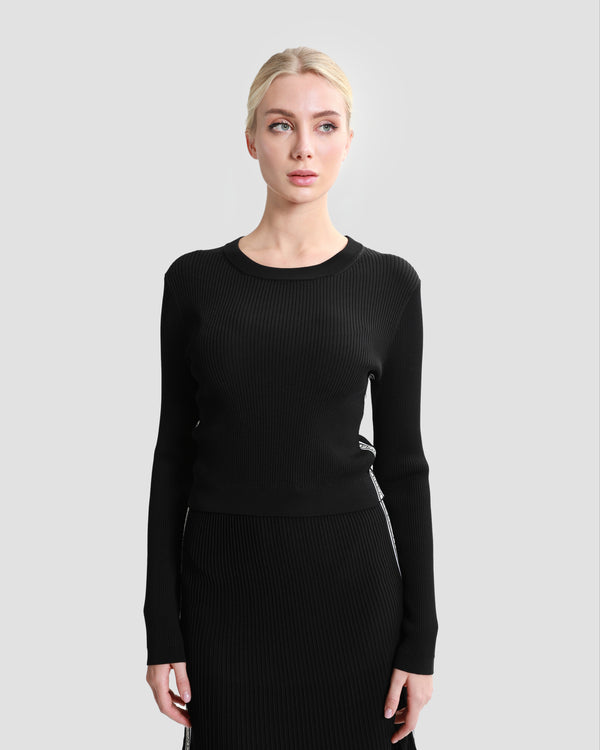 gianfranco ferre Logo Tape Knitted Top Black