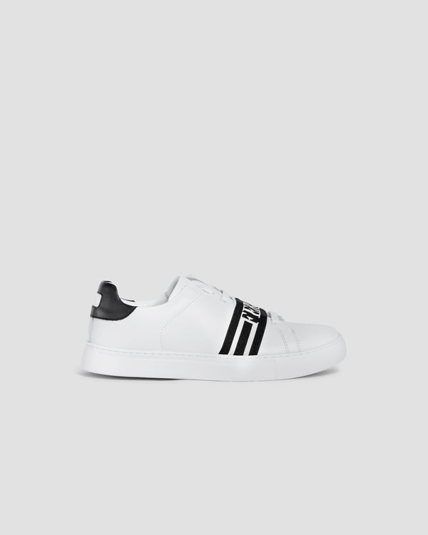gianfranco ferre Logo Tape Leather Sneakers White