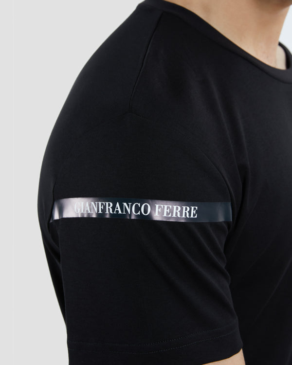 Gianfranco Ferre Logo Tape Print T-Shirt Black