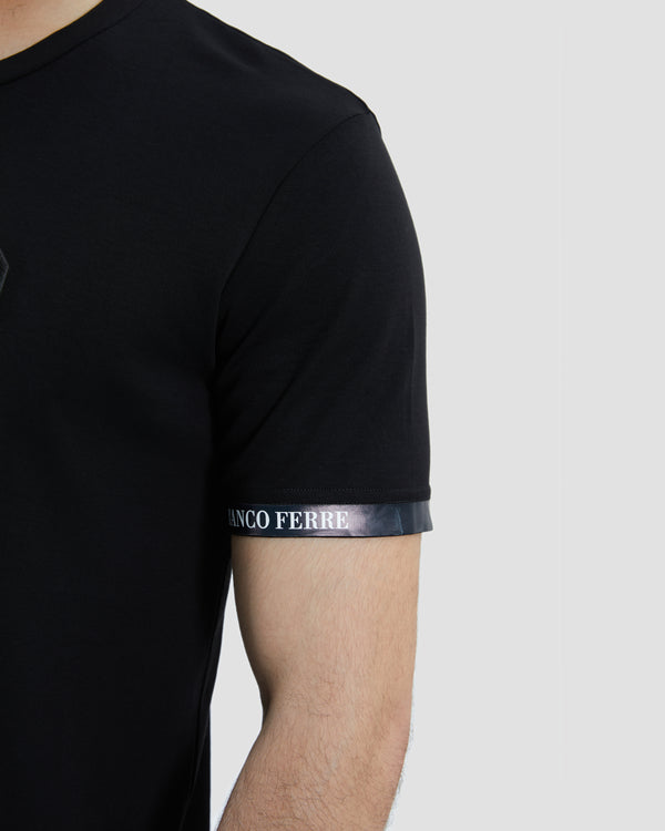 Gianfranco Ferre Logo Tape Print T-Shirt Black