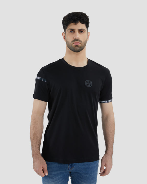 gianfranco ferre Logo Tape Print T-Shirt Black