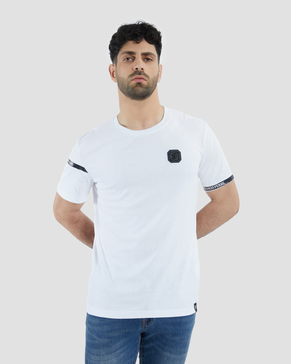 gianfranco ferre Logo Tape Print T-Shirt White