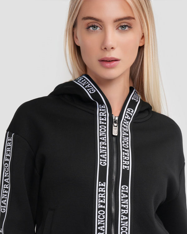 Gianfranco Ferre Logo Tape Tracksuit Set Black