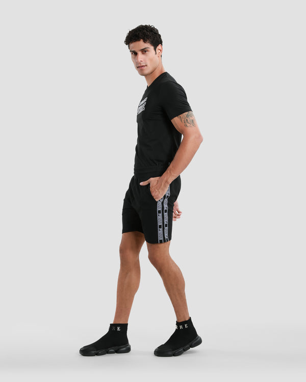 Gianfranco Ferre Logo Taper Track Shorts Black