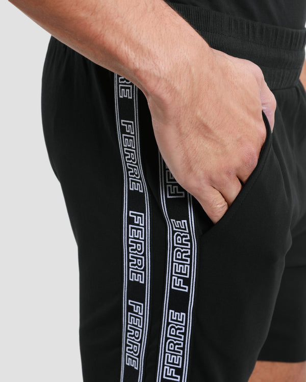 Gianfranco Ferre Logo Taper Track Shorts Black