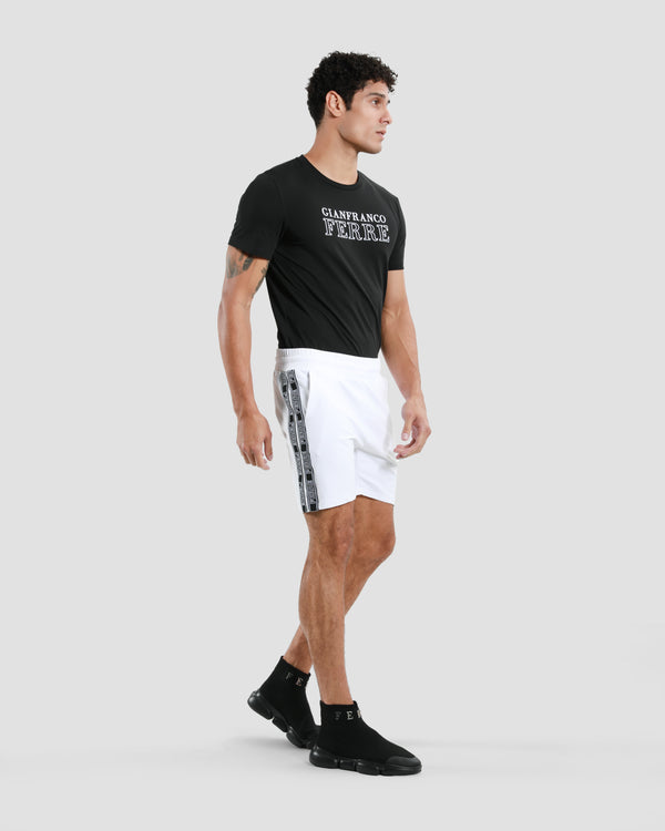 Gianfranco Ferre Logo Taper Track Shorts White