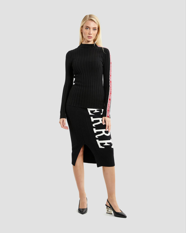 Gianfranco Ferre Logo Tapered Knitwear Black