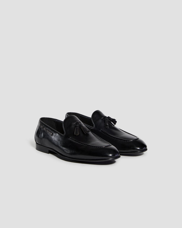 Gianfranco Ferre Luxe Tassel Loafers Black