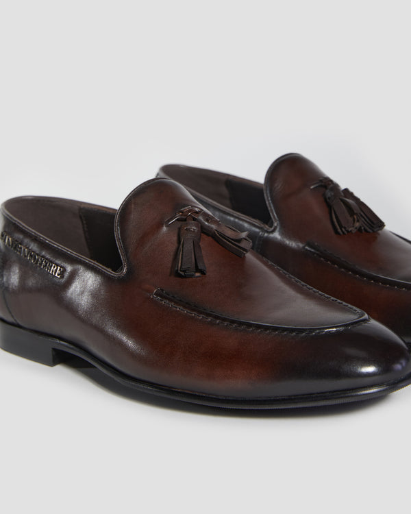 Gianfranco Ferre Luxe Tassel Loafers Brown