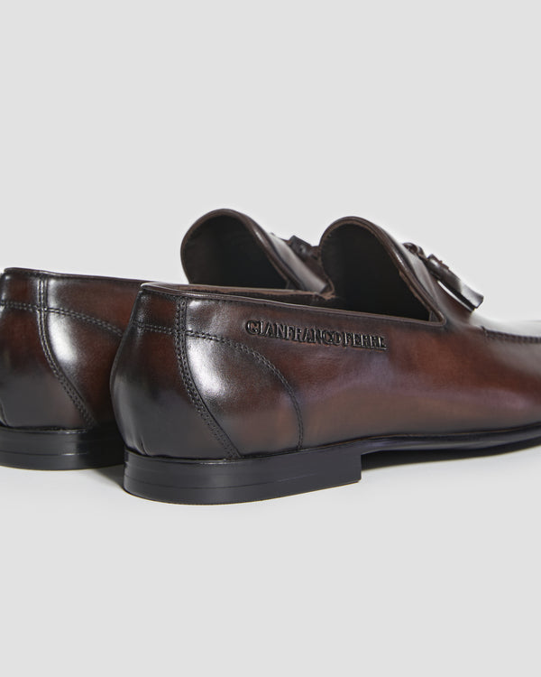 Gianfranco Ferre Luxe Tassel Loafers Brown