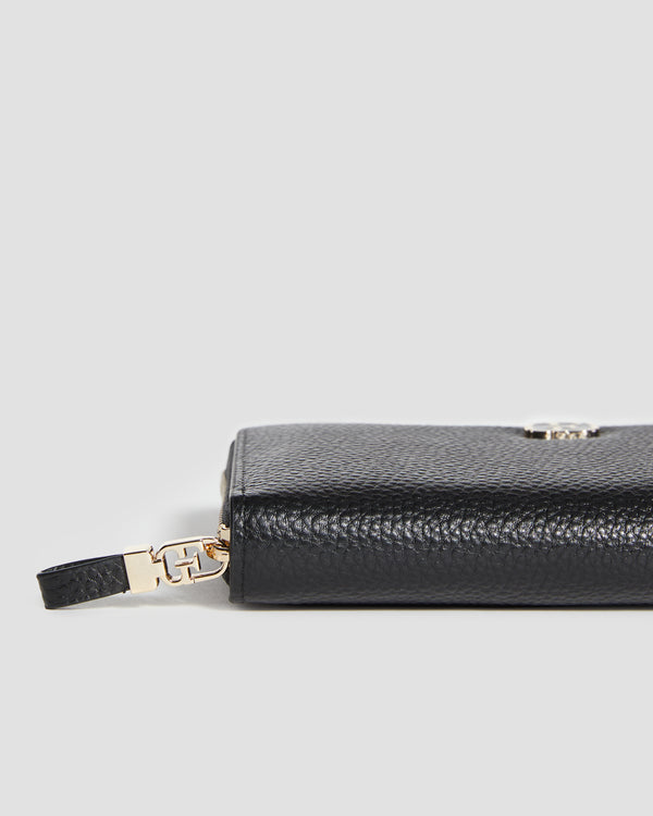Gianfranco Ferre Luxe Zipped Leather Wallet Black