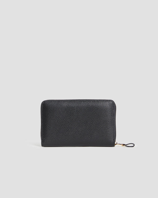 Gianfranco Ferre Luxe Zipped Leather Wallet Black