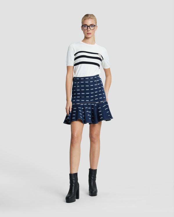 Gianfranco Ferre Mermaid Hem Denim Skirt Navy