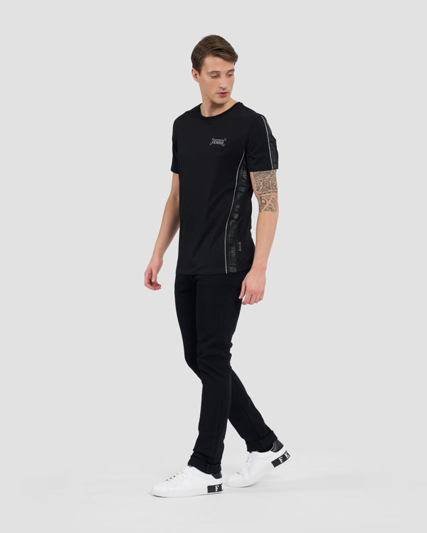 Gianfranco Ferre Mesh Brand Accented T-Shirt Black