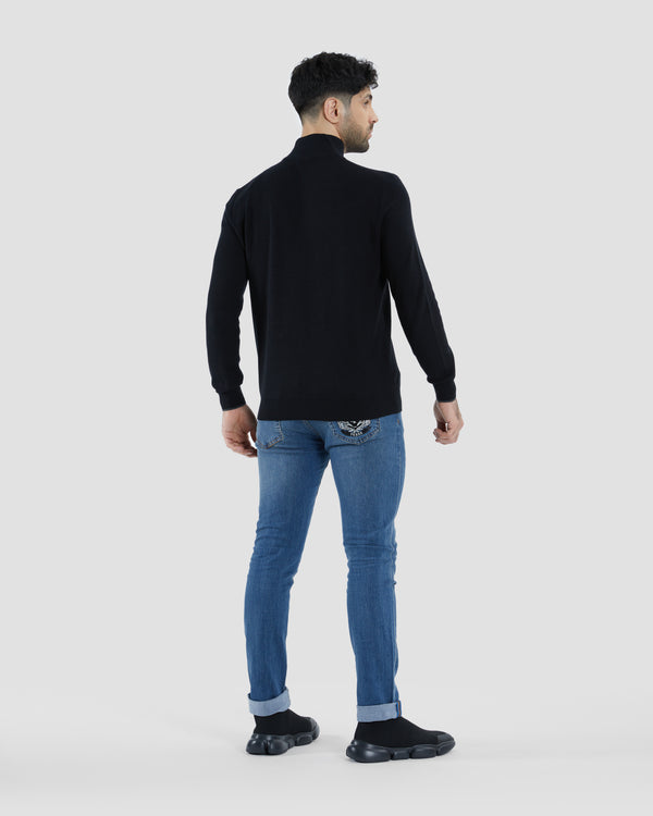 Gianfranco Ferre Metal Logo Patched Sweater Black