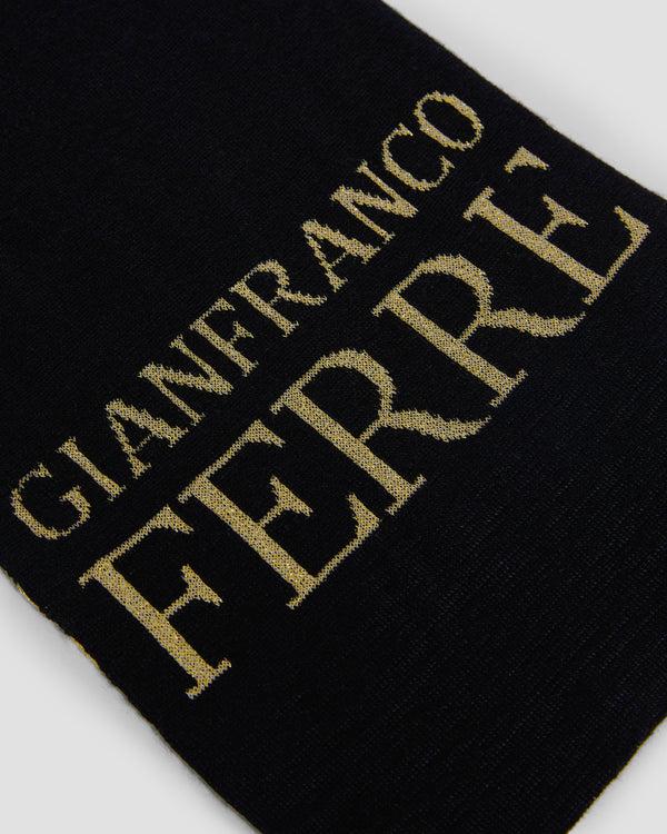 Gianfranco Ferre Metallic Branded Scarf Black
