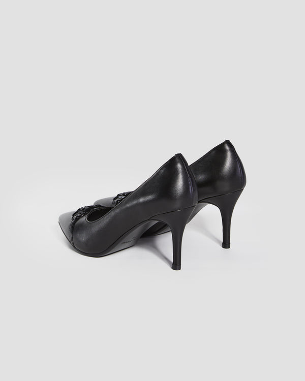 Gianfranco Ferre Metallic GF Logo Stilettos Black
