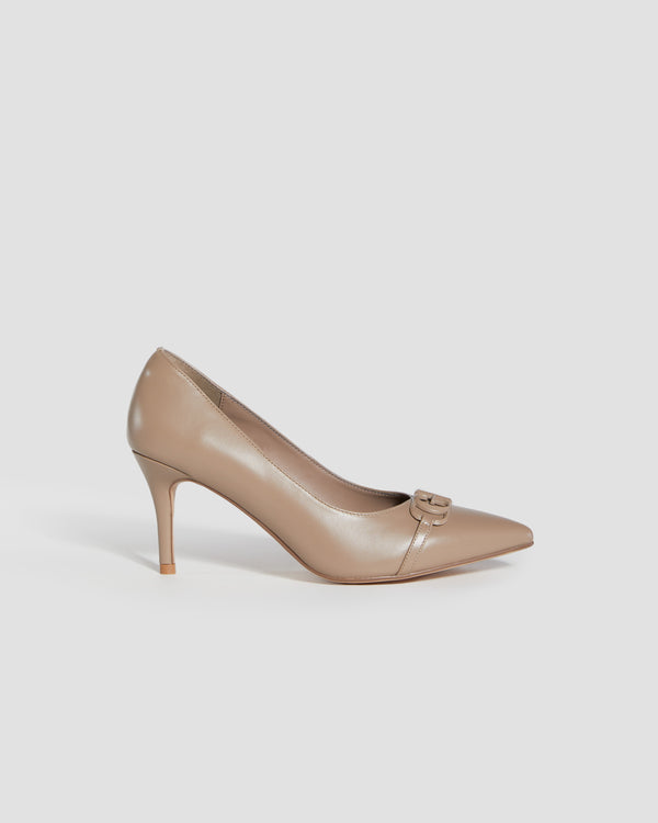 gianfranco ferre Metallic GF Logo Stilettos Taupe
