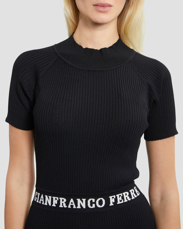 Gianfranco Ferre Midi Knitted Dress Black