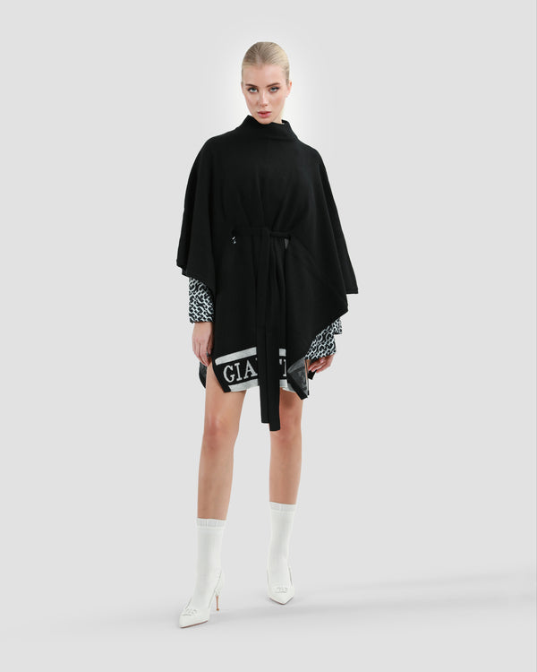 gianfranco ferre Monochrome Branding Poncho Black