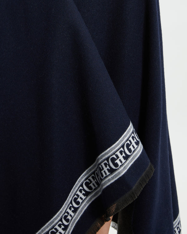 Gianfranco Ferre Monochrome Poncho Navy