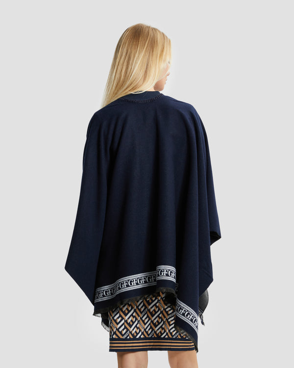 Gianfranco Ferre Monochrome Poncho Navy