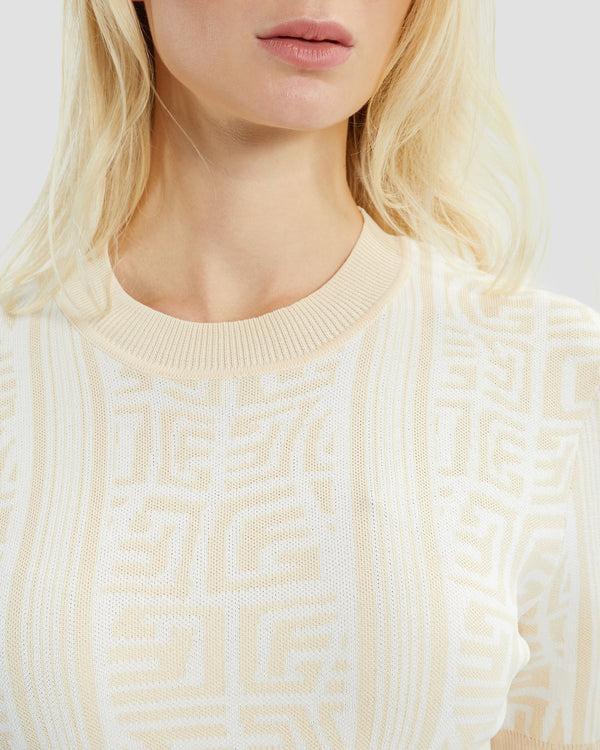 Gianfranco Ferre Monogram Knit Top Beige
