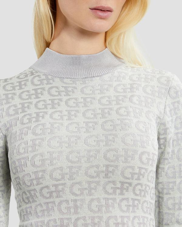 Gianfranco Ferre Monogram Knitted Dress Light Grey