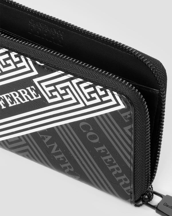 Gianfranco Ferre Monogram Leather Wallet Black