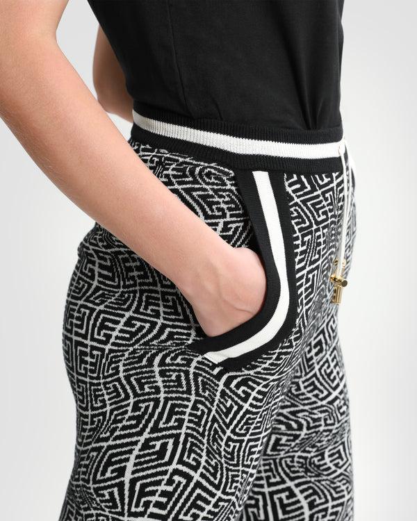 Gianfranco Ferre Monogram Wide Leg Trousers Black