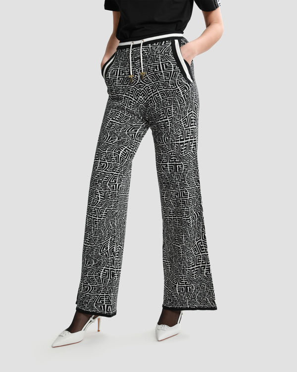 gianfranco ferre Monogram Wide Leg Trousers Black