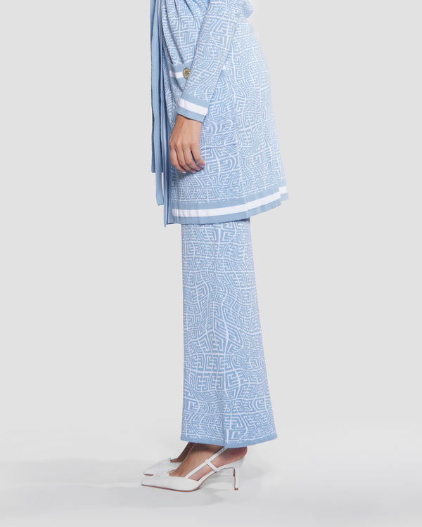 Gianfranco Ferre Monogram Wide Leg Trousers Blue