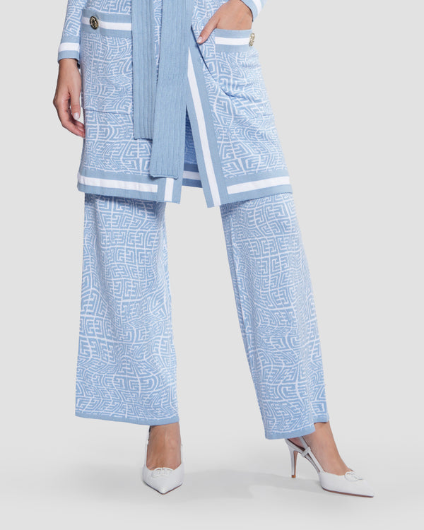 gianfranco ferre Monogram Wide Leg Trousers Blue