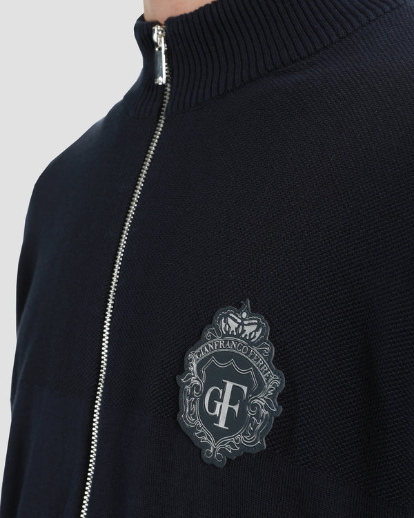 Gianfranco Ferre Navy Zip Up Cardigan Navy