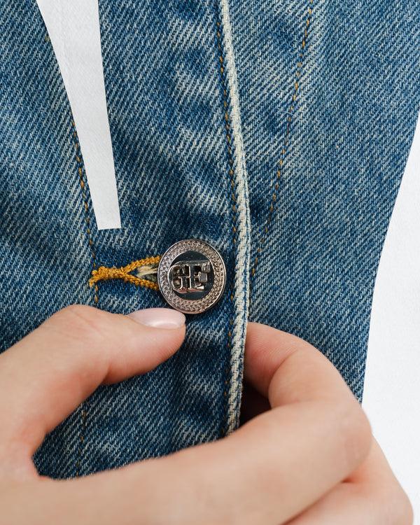 Gianfranco Ferre Oversized Denim Jacket Blue