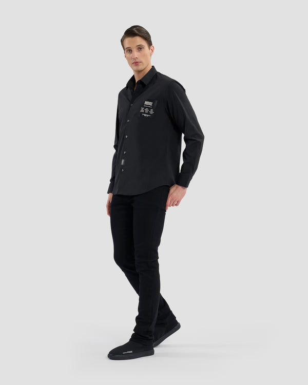 Gianfranco Ferre Patched Chest Shirt Black