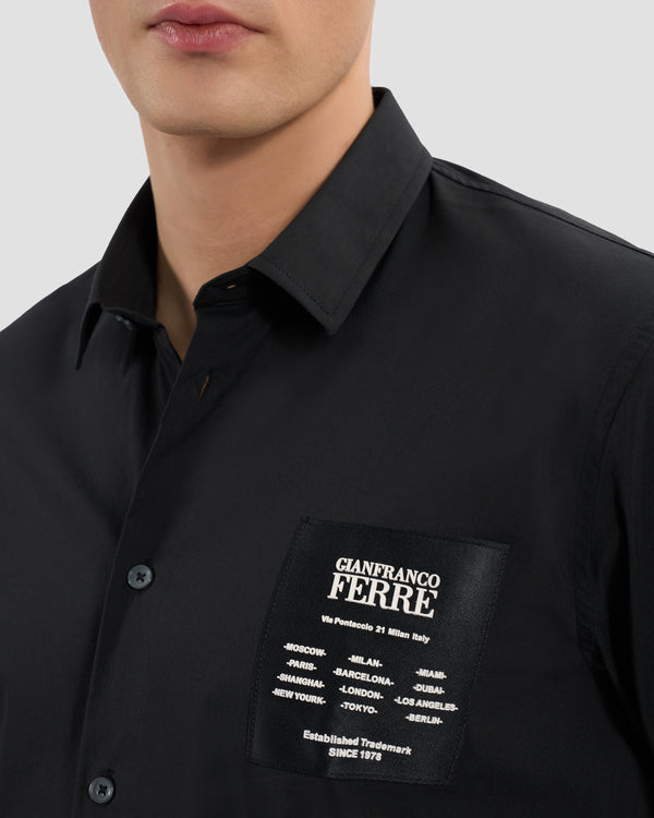 Gianfranco Ferre Patched Chest Shirt Black