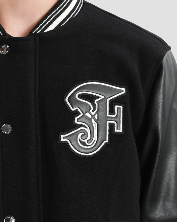 Gianfranco Ferre Patched Varsity Jacket Black