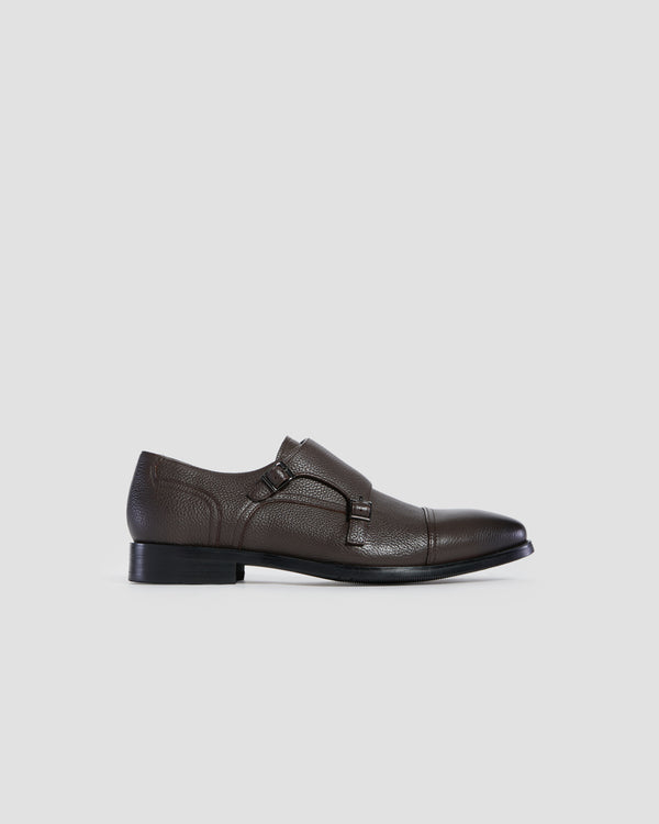 gianfranco ferre Pebbled Finish Monk Shoes Brown