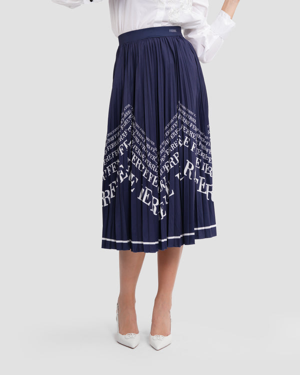 gianfranco ferre Pleated Midi Skirt Navy