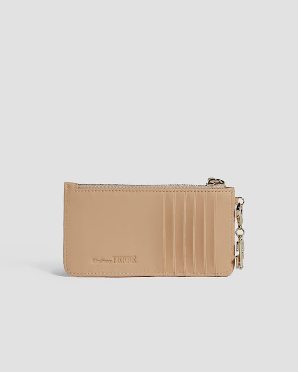 Gianfranco Ferre Quilted Half Zip Wallet Beige