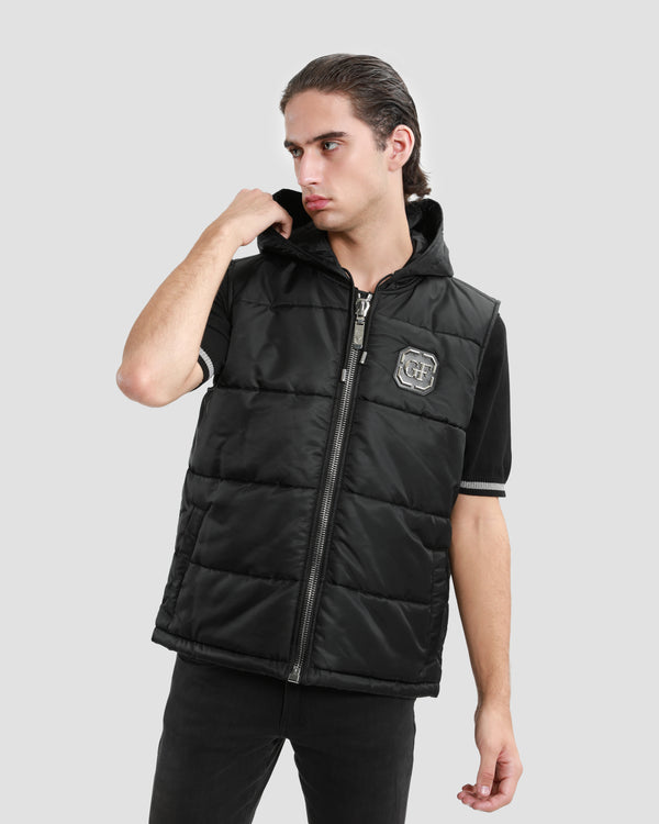 gianfranco ferre Quilted Hooded Vest Black