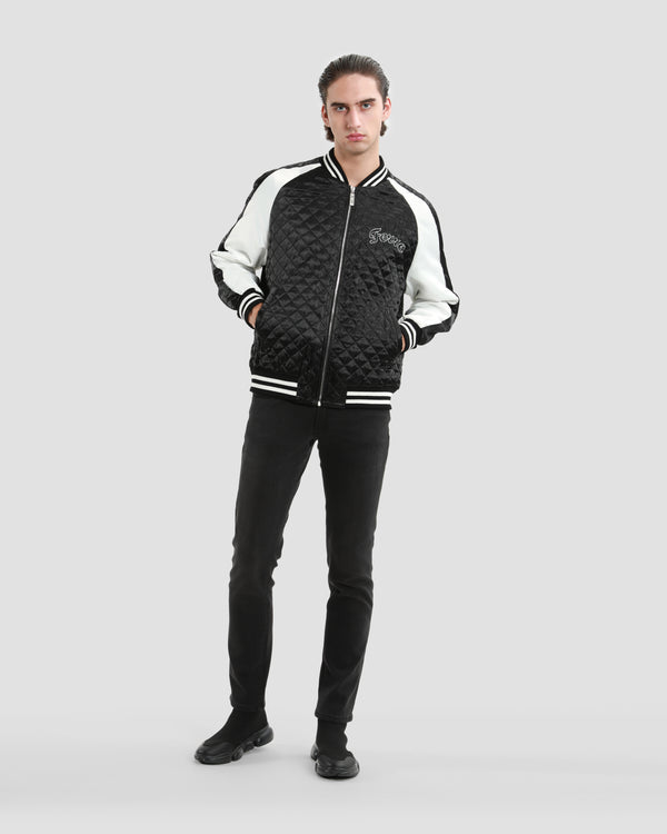 Gianfranco Ferre Quilted Varsity Jacket Black