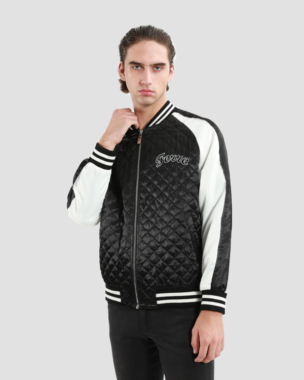gianfranco ferre Quilted Varsity Jacket Black