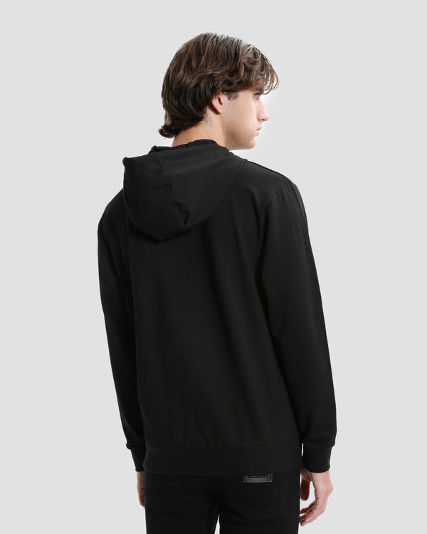 Gianfranco Ferre Rubber Brand Patched Hoodie Black