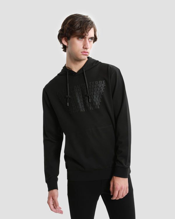 gianfranco ferre Rubber Brand Patched Hoodie Black